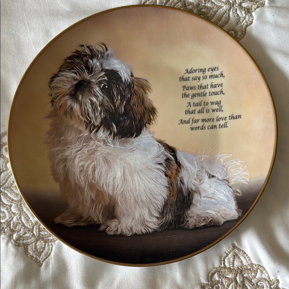 Decorative Plate with Shih Tzu Design